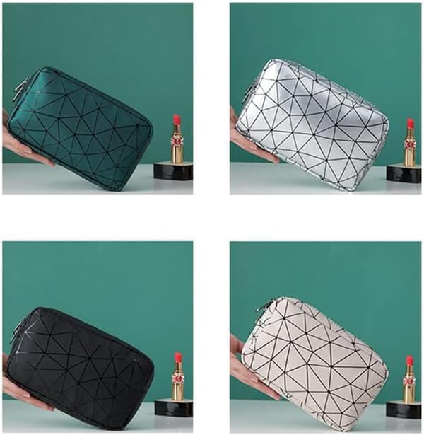 Toilettaske, dobbeltlags plastificeret makeuptaske solid holdbar