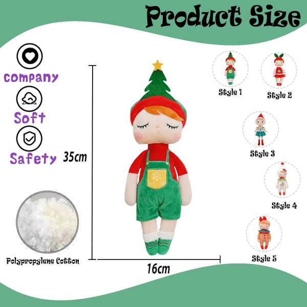 Christmas Tree Strap Pants Plush Toy for Girl,35cm Xmas Girl Stuf