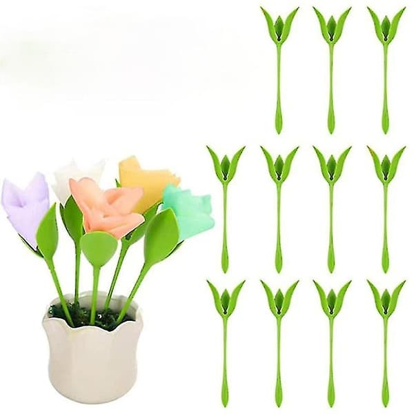 Rull Blomsterserviettholder Bloom Serviettholder for Borddekorasjon（8 stk）
