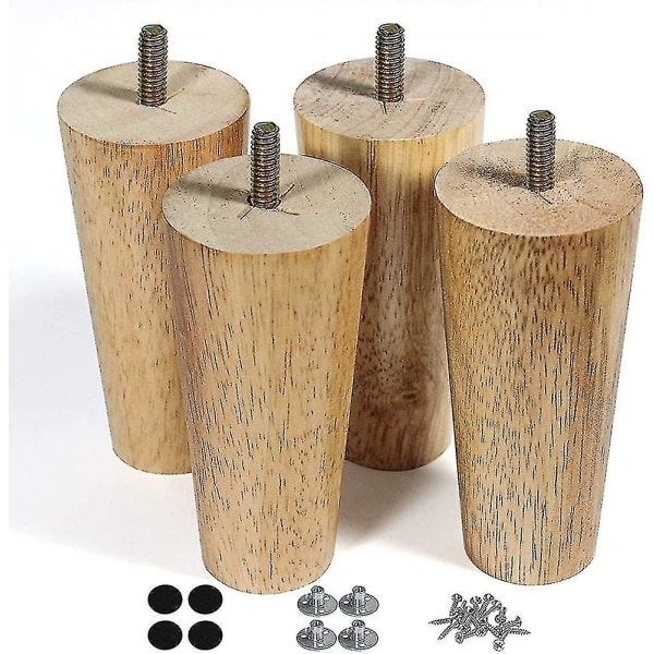 Trämöbler ben Set med 4 soffben 5 tums klarlackerade byråben för Couc