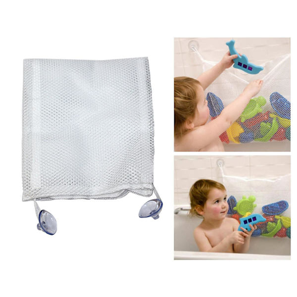 Barn Bad Tid Badleksak Förvaring Sugkopp Väska Mesh Badrum Organizer Nät