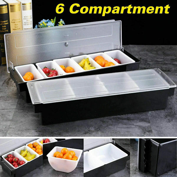 Sort，6 rum dispenser i plast til krydderier
