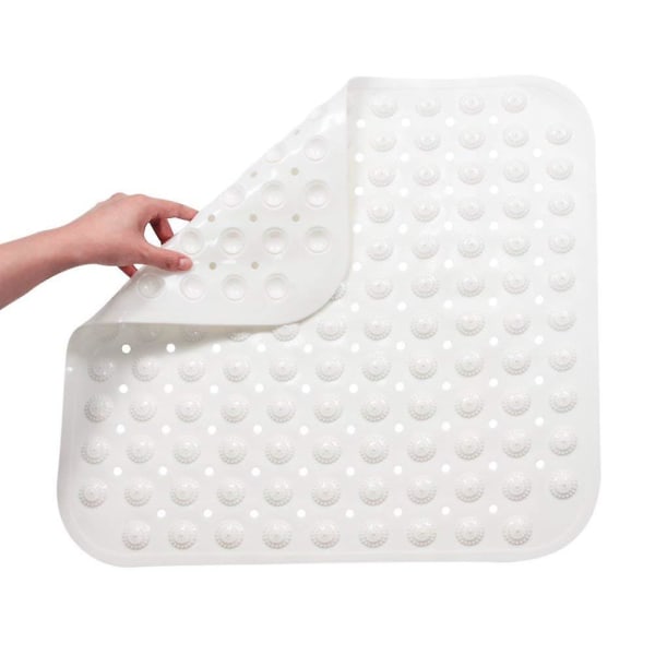 Bath Shower Mat Non-slip Pvc  With Suction Cups Massage Mat white