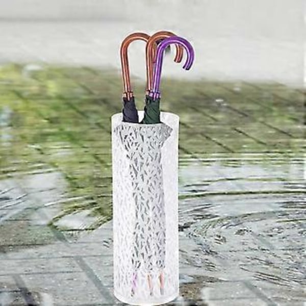 Metallförvaringshink för paraplyer & torkade blommor – Vit 42cm x 15cm