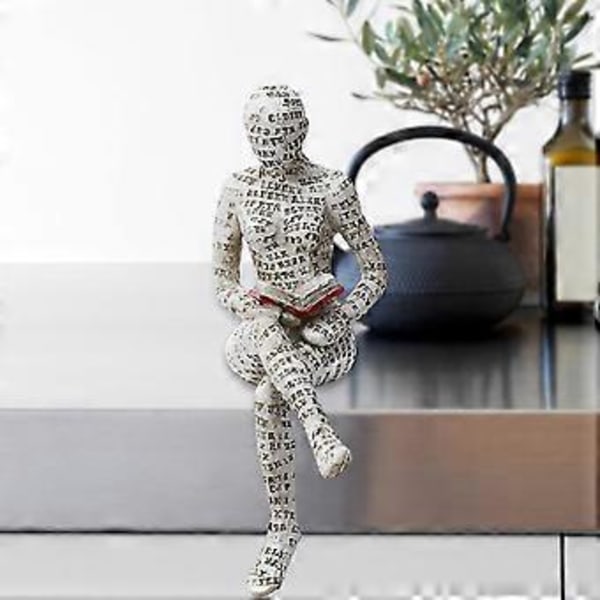 Læsende Kvinde Figur Abstrakt Statue til Bogreol Dekoration Fødselsdagsgave (Stil E) Style E