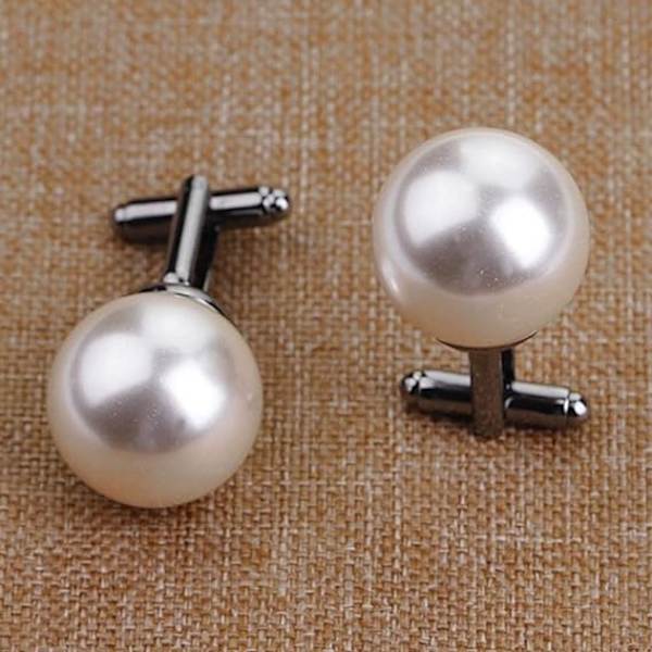 2 stk. Fashion Unisex Perle Manchetter til Skjorte, Skjorte, Ærme,