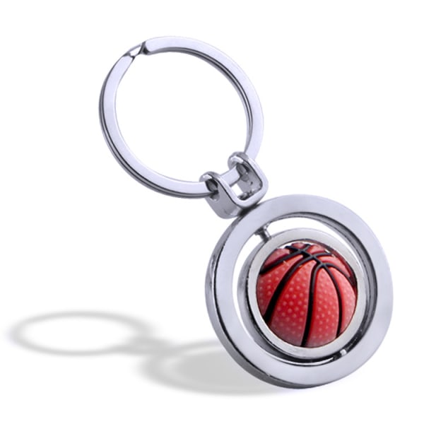 Basket souvenir nyckelring, roterande 3D basket nyckelring/basketboll present