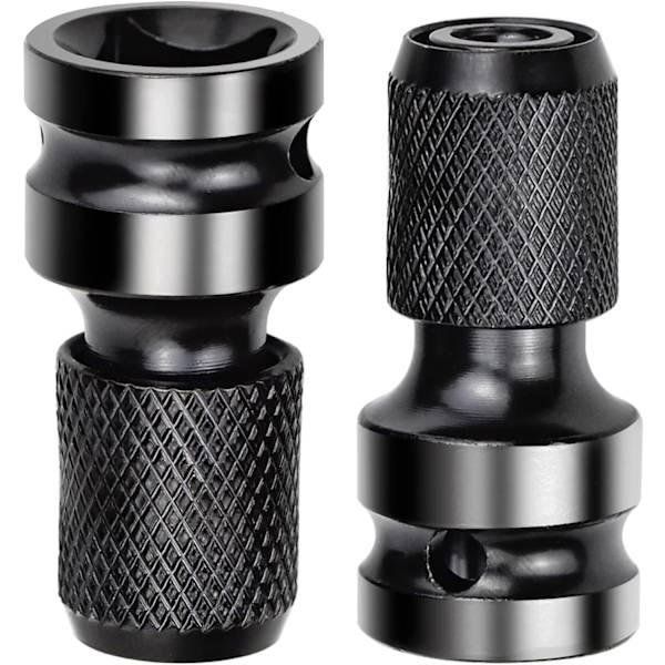 2 stk. Sockeladaptere 1/2\" firkant til 1/4\" Slagtrekker Slagadapter Hurtigutløserkonverter for Slagtrekker Skralle og Skrutrekker Bit Holder