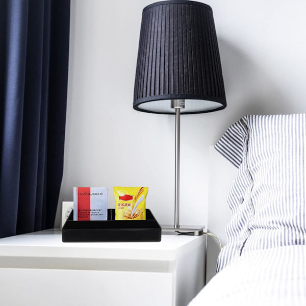 Kaffetillbehör Organiserare 3 Fack Kaffeebar Tillbehör Caddy Tepåsehållare Socker Sötningsmedel Paket Förvaringsbehållare för Kaffeebar Dekor Svart