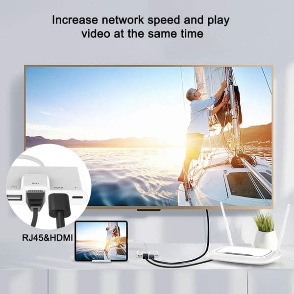 iPhone-HDMI-sovitin 4-in-1, Lightning Digital AV 1080p, 4K H