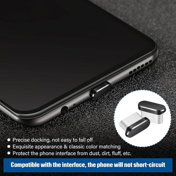 4 kappaletta (musta) Usb C -pölypistokkeet Type-C pölysuoja yhteensopiva