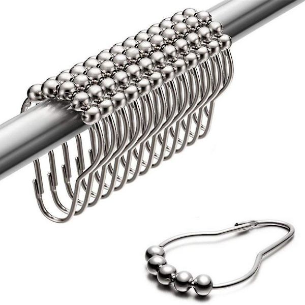 12 stk. Metall Rust-Resistant Perler Dusjforheng Kroker Ring Hjem Baderomstilbehør