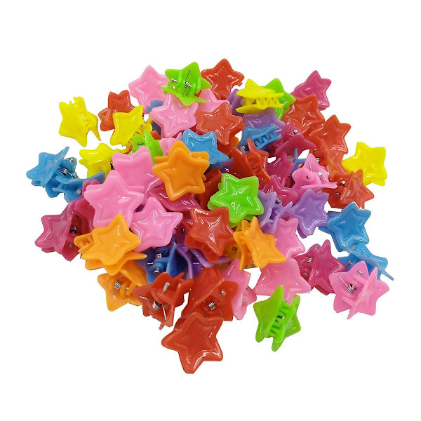 100 stk. Baby Girls Mini Hår Klo Klip Blomster Hår Hår Tilbehør Spænder Til Skolepiger Børn Teenagere（FemspidsetStjerne）