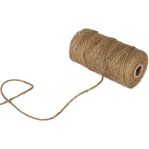 100m Naturlig Jute Reb Dekorativt Reb til Hængemærker, Gavekort,