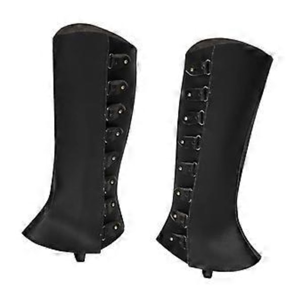 Piratsko Boot Tops Sko Deksel Gotisk Punk Menn Legg Beskyttere for Foto Rekvisitter Cosplay (Svart) Black