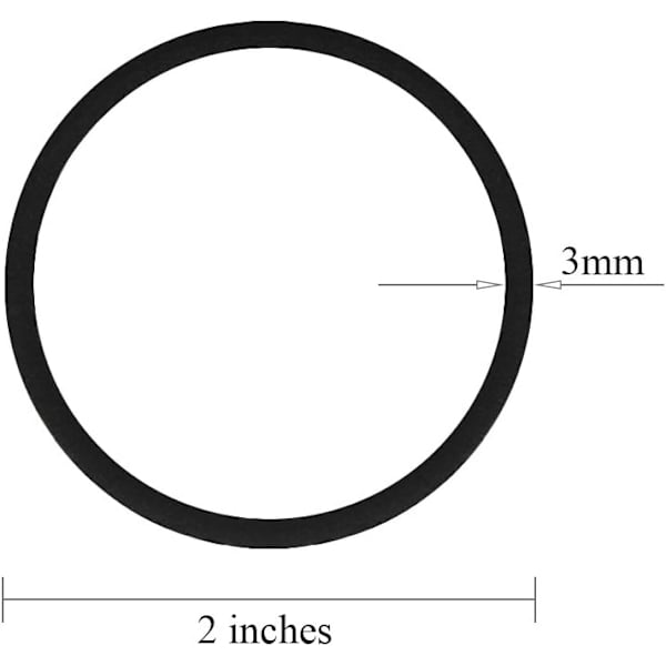 120-pakning med hårstrikk for tykt, krøllete hår, metallfri, svart, 3 mm