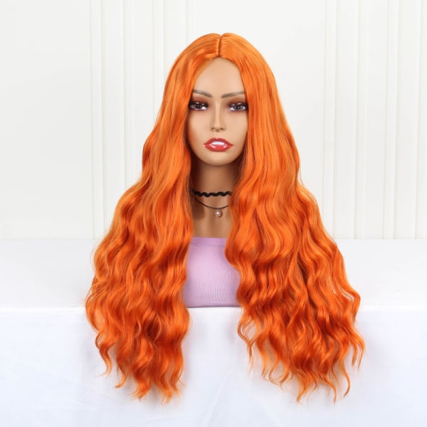 Orange chemical fiber wig headwear Europe and the United States h