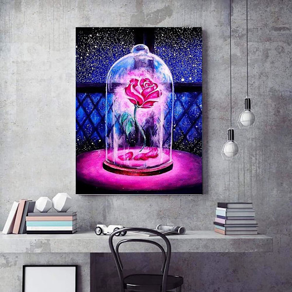 5D Diamantmålningssats för vuxna Digital Diamantkonst Målning Glasöverkåpa Blom Diamantmålningssats Korsstygnsmålningssats Korsstygnskonsttillbehör 11,8 × 15,7 tum
