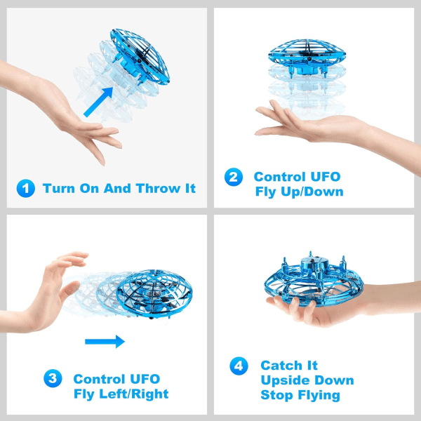 Flynovao Mini UFO-drönare för barn, LED drone för barn för åldrarna 8-12, F