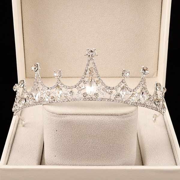 2-delad Crown Tiara Princess Girls Crown Barnfödelsedag Hai