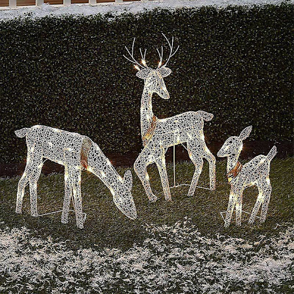 Jul Elg Hjorte Led Nattelys Glødende Glitter Rådyr Jul Hjem Udendørs