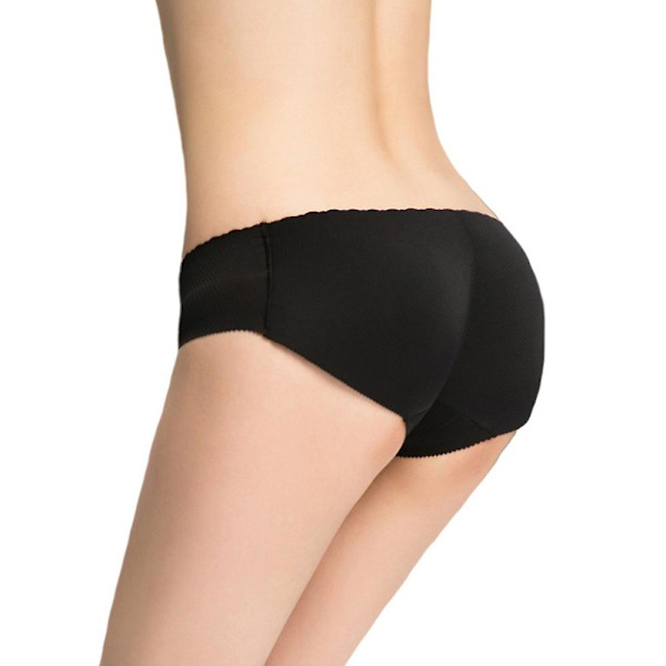 Kvinnors rumpkuddar vadderade underkläder trosor knickers rumpa lyft förstärkare byxor shapewear（XL svart）