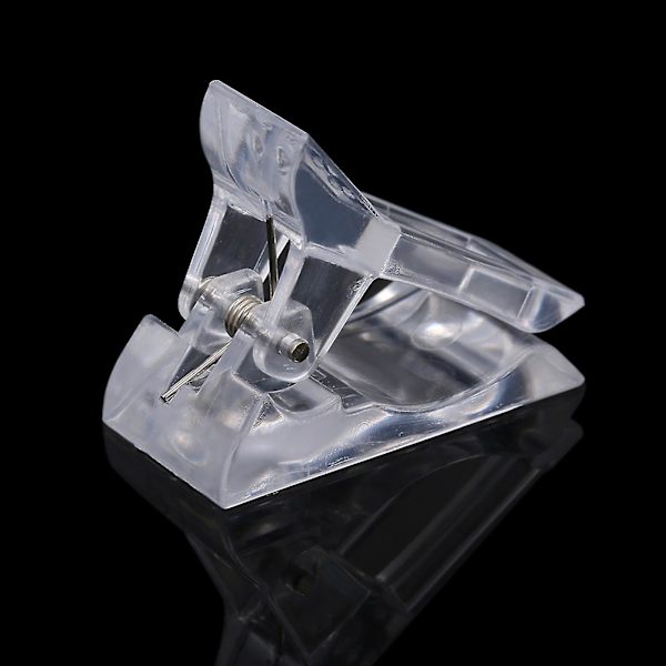 Set med 5 st transparenta polygel snabbbyggande nagelspetsar klämmor fingernagel förlängning uv led plastbyggare klämmor manikyr nagelkonst verktygssats för poly