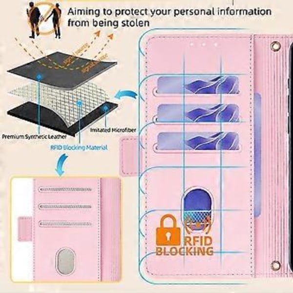 För LG K52 Plånboksfodral RFID-skydd PU Läder Crossbody Telefonväska Fodral Style C