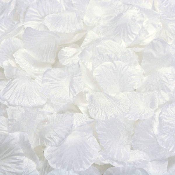 Silke Rose Petal Bryllupsblomst Ornament (Hvid) 500g