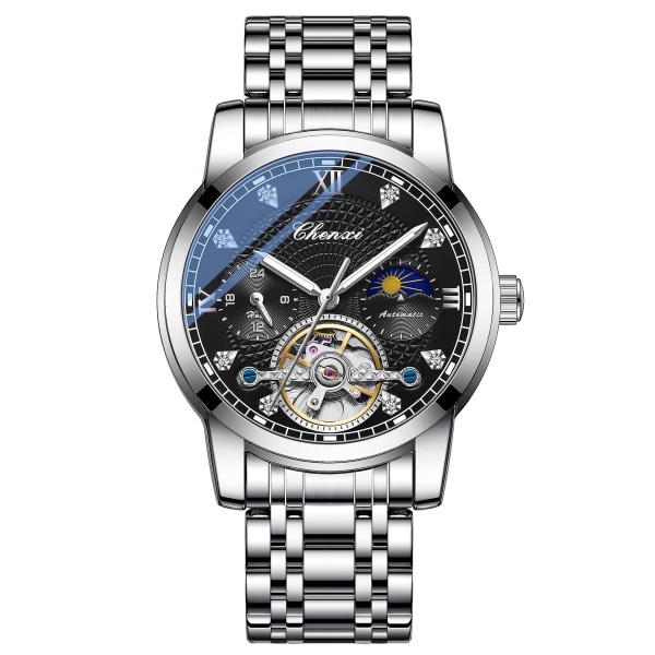 Ohpa-chenxi 8026 automatiska mekaniska watch för män Vattentäta klockor Silver