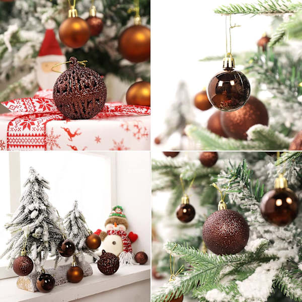 Röd 100 stycken julgranskulor juldekoration set glas C