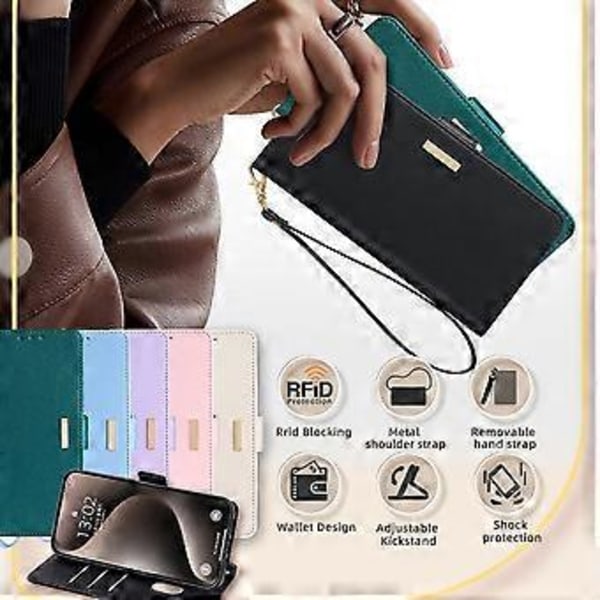 För LG K52 Plånboksfodral RFID-skydd PU Läder Crossbody Telefonväska Fodral Style D