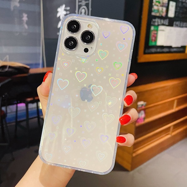 Läpinäkyvä laser-salama iPhone 13 -kotelo (ei yhteensopiva iPhone 13 Pron kanssa)
