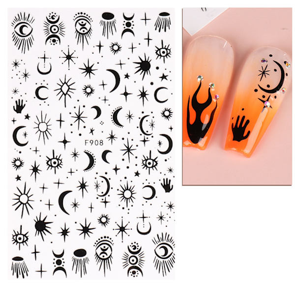 4 ark nagelklistermärken (svart)
