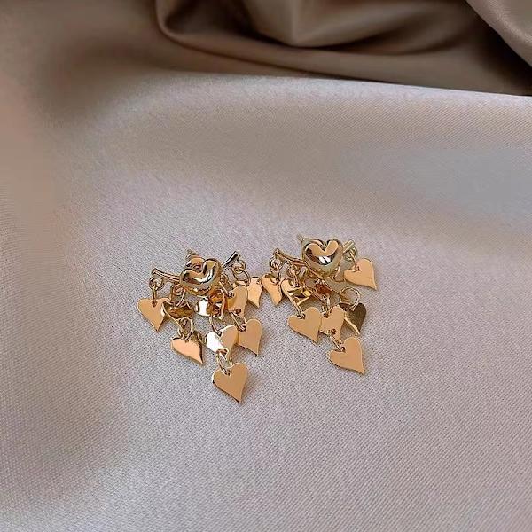 Mote Statement Øredobber Lange Statement Bling Dusker Kjærlighet H