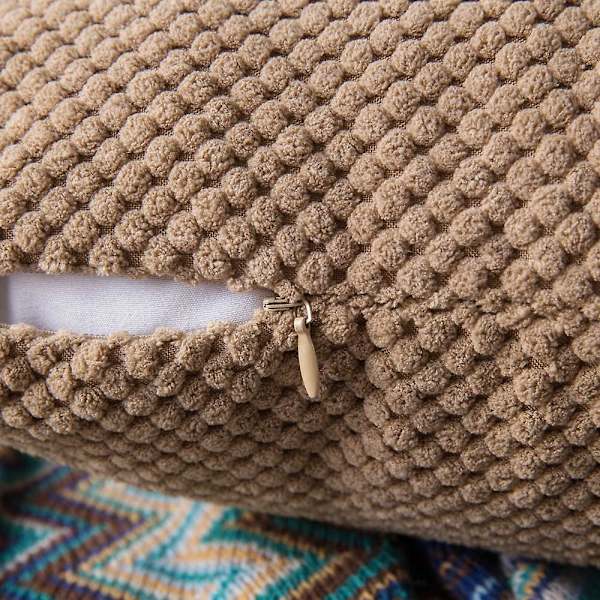 2 stk Cordfløyel Granulat Pledd Putetrekk Myke Pellets Ensfarget Dekorativt Kvadratisk Pyntetrekk Til Sofa