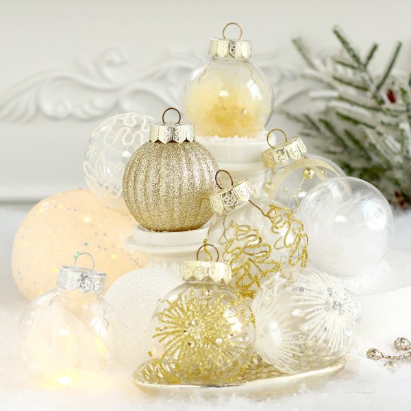 30 st gyllene julgranskulor för julgransdekoration 6 cm, S