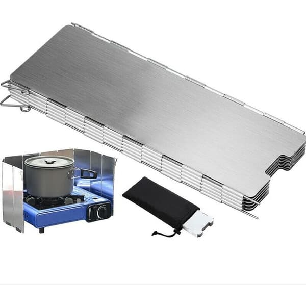 Hopfällbart vindskydd i aluminiumlegering, 10 plattor camping vindskydd