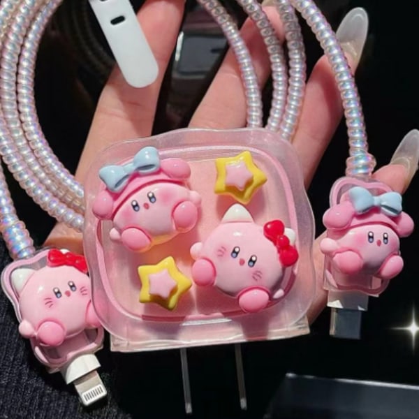 7 st Cartoon Kirby Telefonfodral Resin DIY Smycken Tillbehör