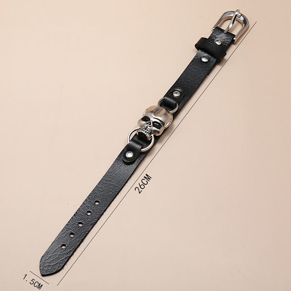 Enkelt hodeskallehode lærarmbånd personlighet trend gate tilbehør armbånd armbånd smykker
