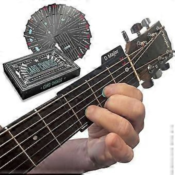 15 Gitarrackordsreferenskort Plastövningsverktyg Träningsverktyg för Aspirerande Musiker och Musiklärare