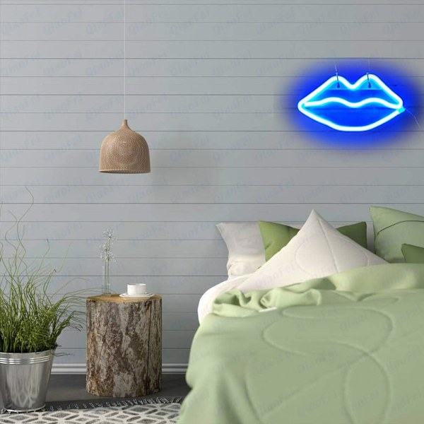 LED-skyltar i form av läppar, romantisk konst, dekorativa lampor, väggdekoration