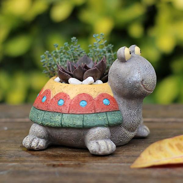 Söta djurformade tecknade heminredning suckulenta planter blomkrukor färgglada