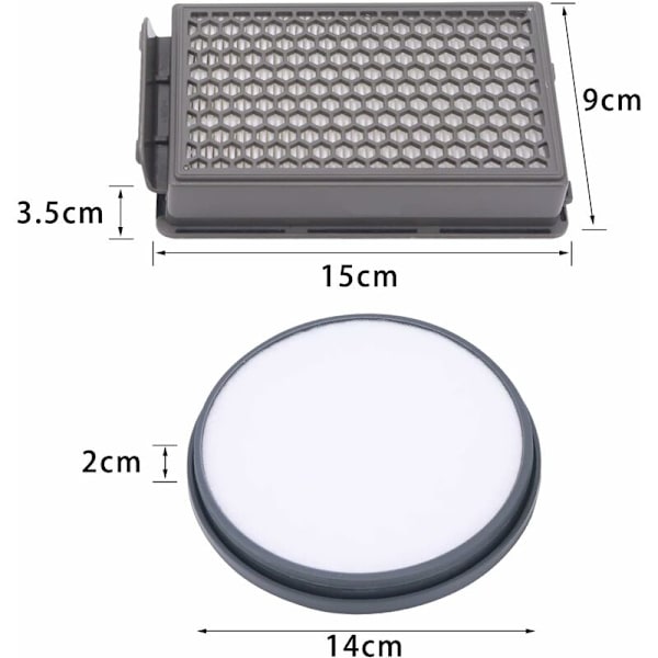 1 sæt HEPA-filterkit til Rowenta RO3731EA, RO3753EA, RO3786EA