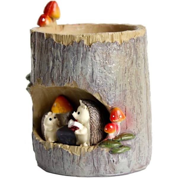 Blomsterpot Sukkulente Planter Træ Hul Potter Resin Blomster Plante P