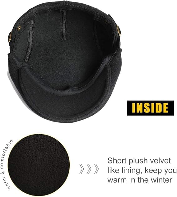 Hatt for menn, flat beret, justerbar flat caps, høst vinter