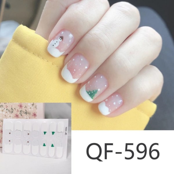 3D nagelkonstdekaler, 4-pack julnageldekaler, Chr