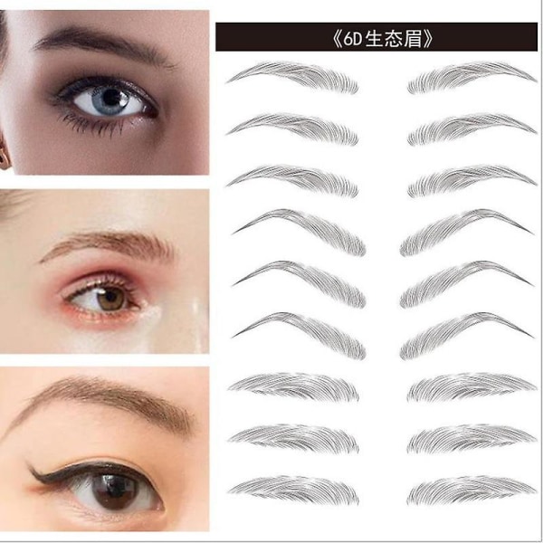 4D-hårliknande ögonbrynslinjalklistermärke Gör-det-själv-ögonbrynstatueringsdekaler Vattentäta Långvariga naturliga ögonbrynskosmetika för kvinnor Ögon