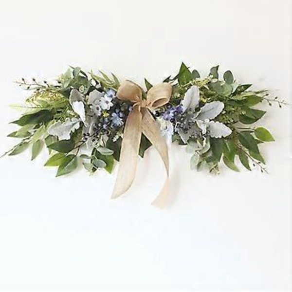 Konstgjord blomsterslinga för våren 65x25cm för dörr, spegel, bröllop & stolsdekoration