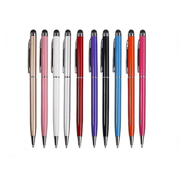 10 st Capactive Touch Screen Kulspetspenna Med Stylus Soft Touch 2 I 1 Stylus Kulspetspenna